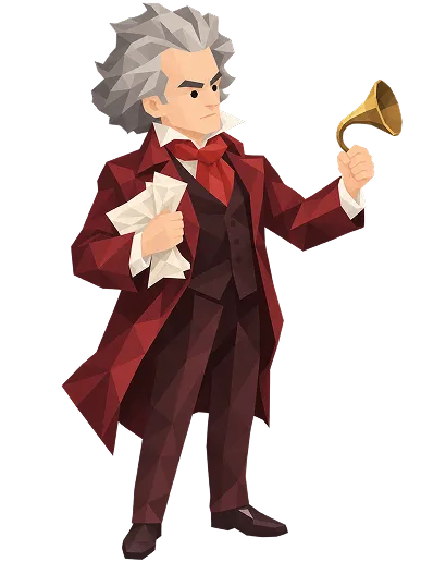 ルートヴィヒ・ヴァン・ベートーヴェンの肖像イラスト