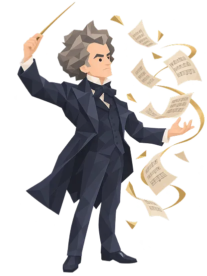 エクトル・ベルリオーズの肖像イラスト