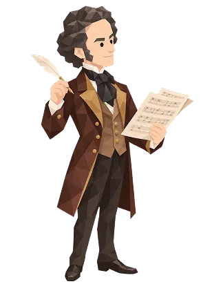 フェリックス・メンデルスゾーンの肖像イラスト