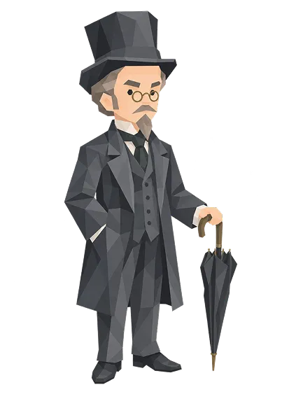 エリック・サティの肖像イラスト