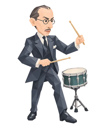 イーゴリ・ストラヴィンスキーの肖像イラスト