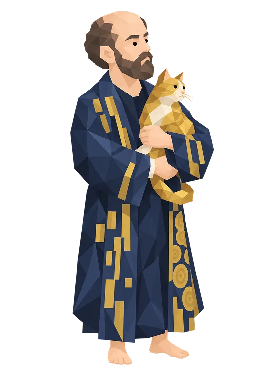 グスタフ・クリムトの肖像イラスト