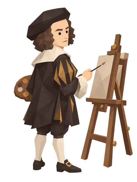 ヨハネス・フェルメールの肖像イラスト