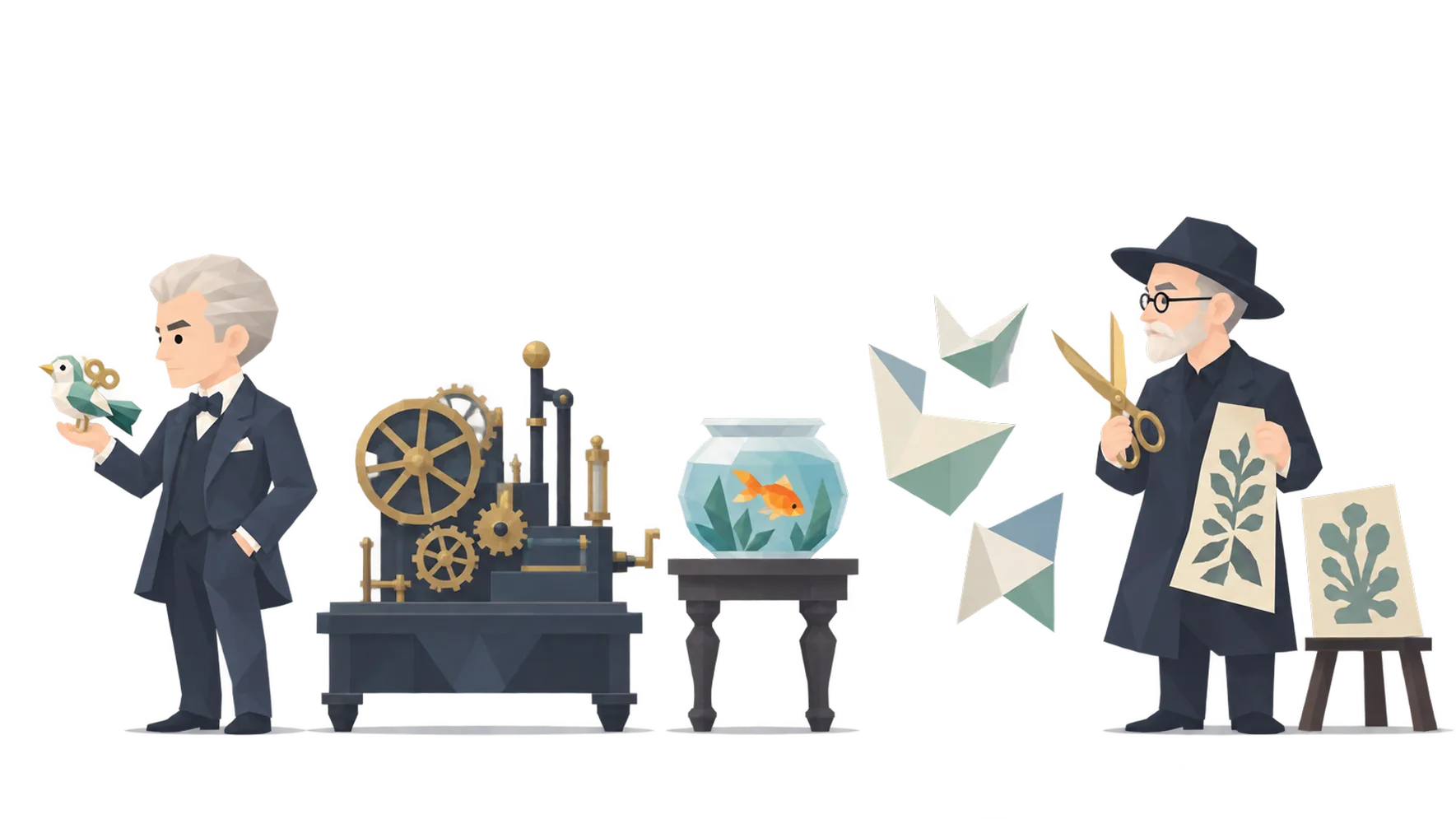 モーリス・ラヴェルとアンリ・マティスのイラスト