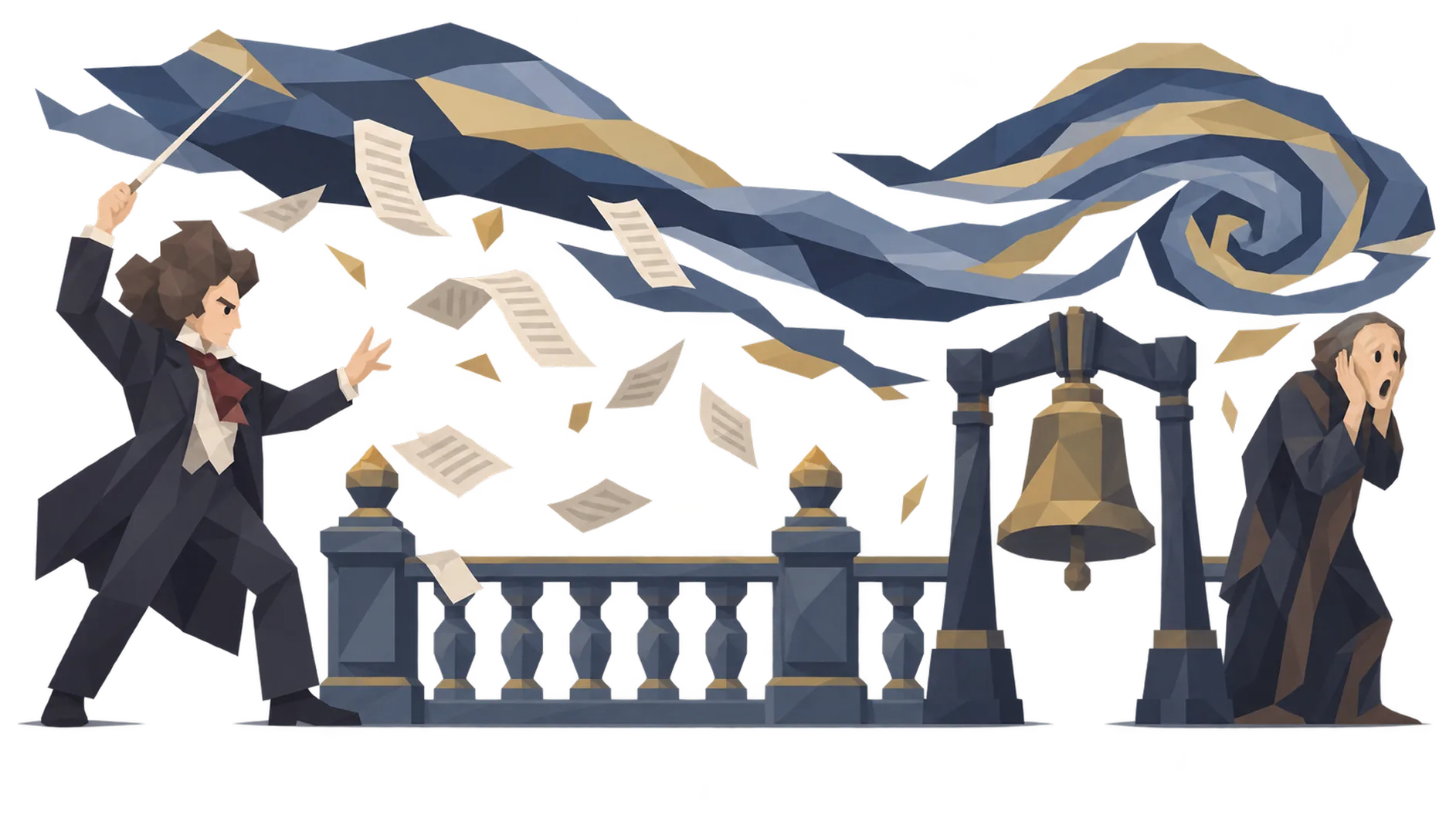 エクトル・ベルリオーズとエドヴァルド・ムンクのイラスト